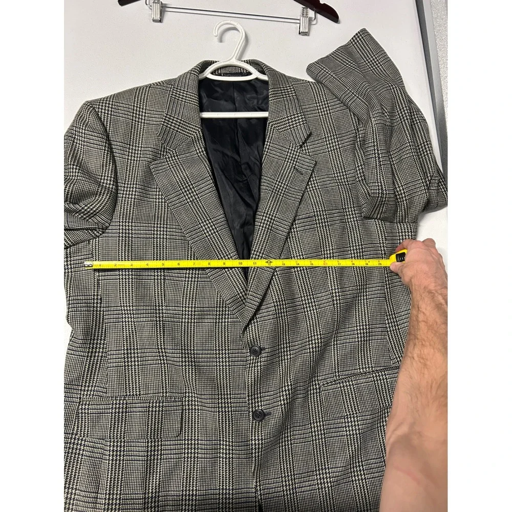 Burberrys Blazer Men 42R Gray Glen Plaid Wool Sport Coat Nordstrom Vintage